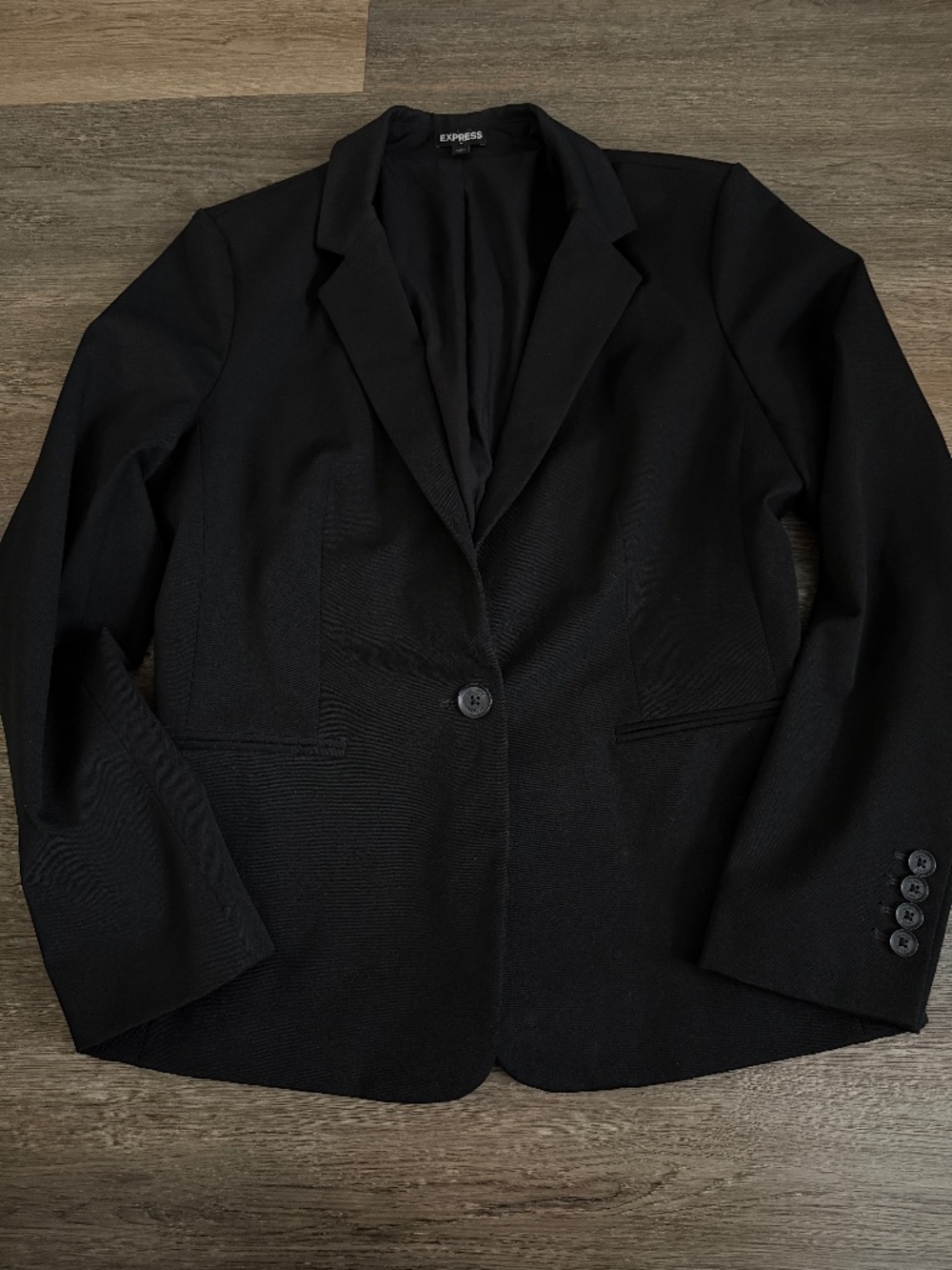 Express single button black blazer jacket size 12 business career minimalist